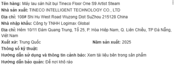Máy hút bụi lau nhà Tineco Floor One S9 Artist Steam - Ảnh 7