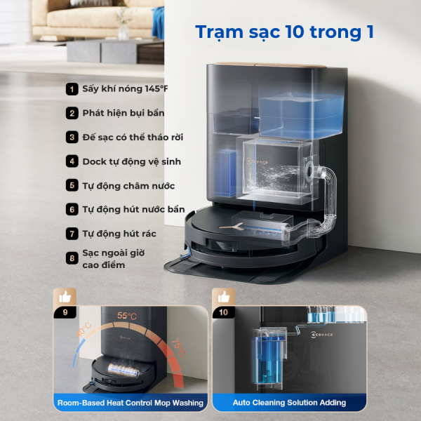 Robot hút bụi lau nhà Ecovacs Deebot X9 Pro Omni - Ảnh 10