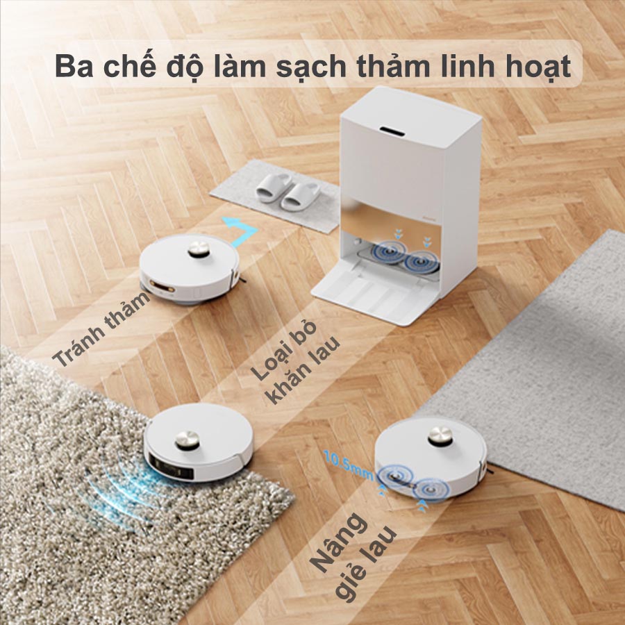 Ba chế độ làm sạch thảm linh hoạt