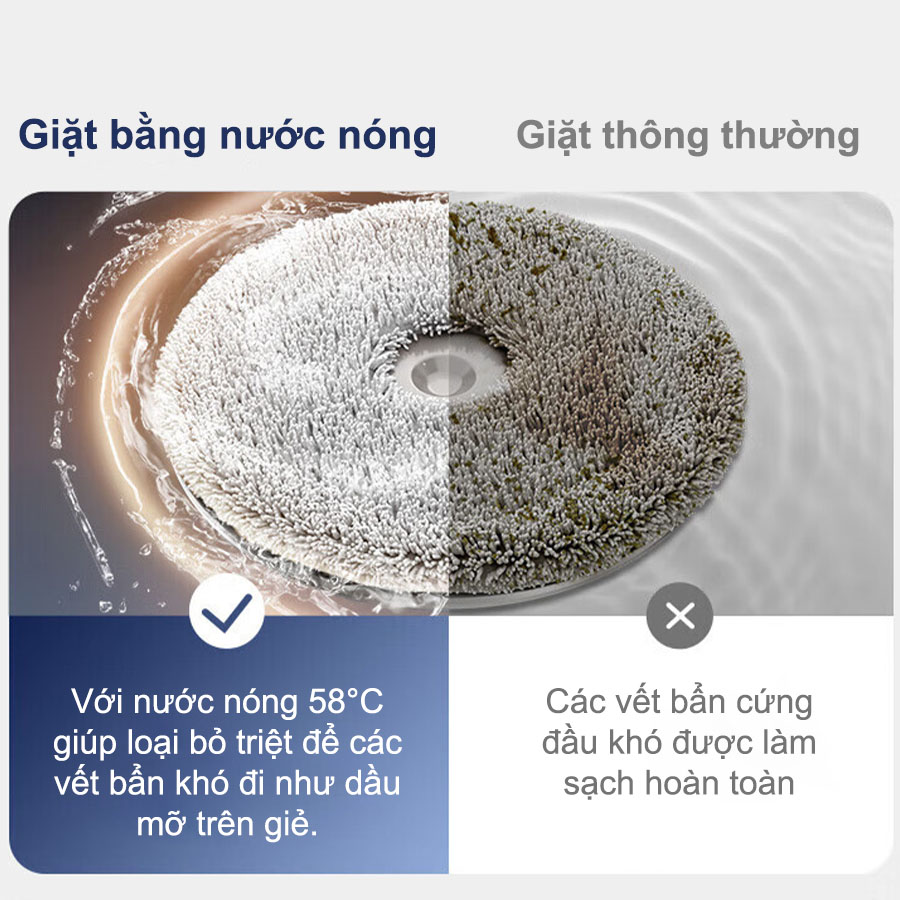 Giặt khăn lau bằng nước nóng