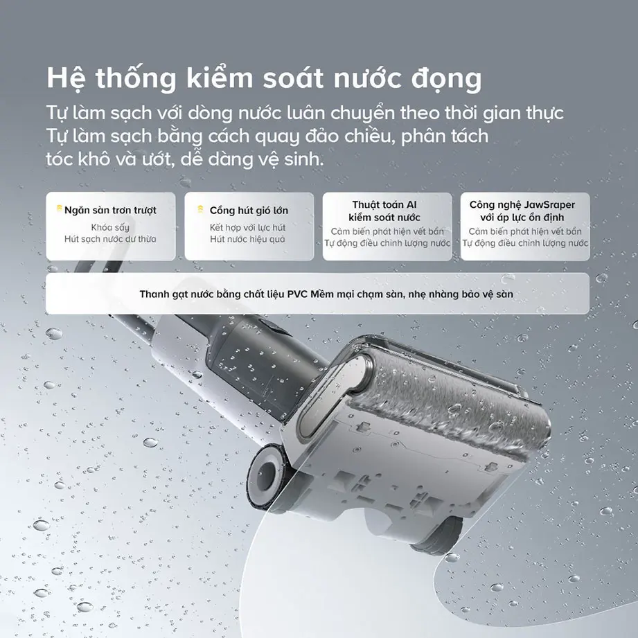 Công nghệ kiểm soát nước 5 cấp độ của Roborock F25