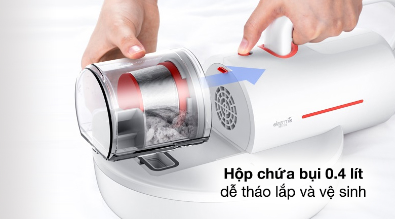 Máy hút bụi đệm giường DEERMA CM1300 - Hộp chứa bụi dung tích 0.4 lít, có thể tháo rời tiện đổ bụi và làm sạch sau mỗi lần hút bụi Máy hút bụi đệm giường DEERMA CM1300 - Hộp chứa bụi dung tích 0.4 lít, có thể tháo rời tiện đổ bụi và làm sạch sau mỗi lần hút bụi