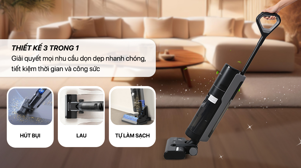 Thiết kế 3 trong 1 - Máy hút bụi lau nhà Dreame H12S AE Thiết kế 3 trong 1 - Máy hút bụi lau nhà Dreame H12S AE
