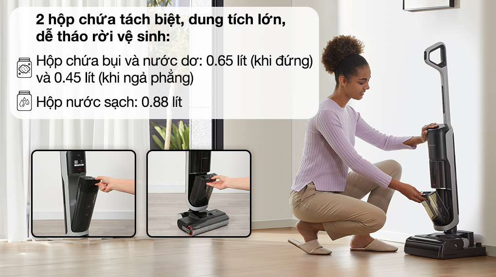 Máy hút bụi lau nhà Dreame H14 - Khoang chứa bụi Máy hút bụi lau nhà Dreame H14 - Khoang chứa bụi
