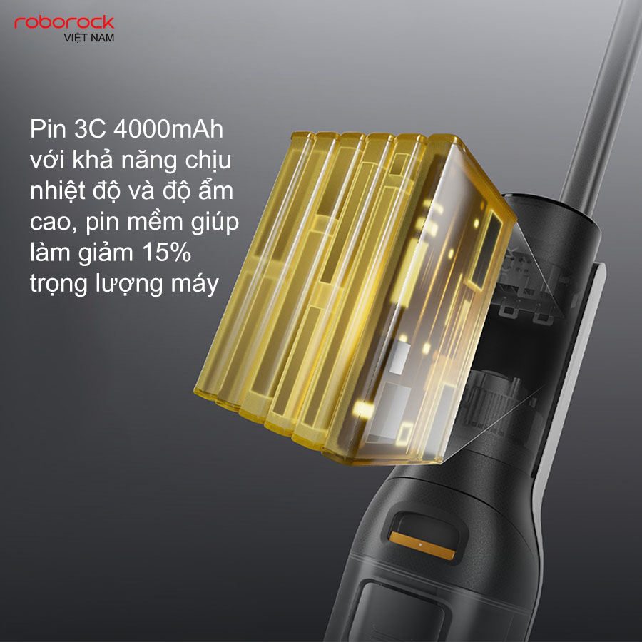 Máy hút bụi lau nhà cầm tay Roborock F25 ACE - Hàng Chính Hãng 6 Pin mềm siêu nhẹ với hiệu suất vượt trội