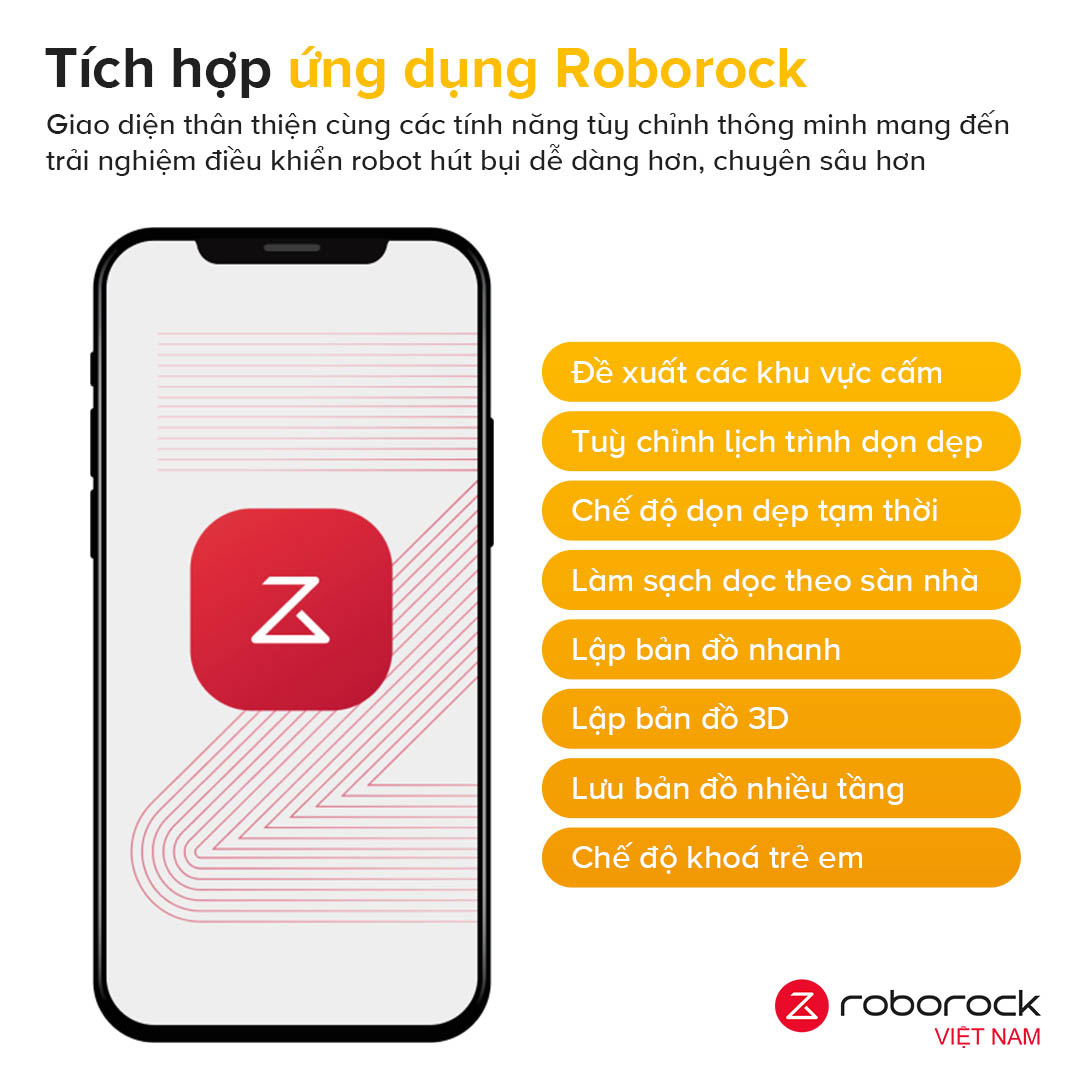 Robot hút bụi lau nhà Roborock QR 798 – Hàng Chính Hãng 15 Kiểm soát dễ dàng qua ứng dụng Roborock