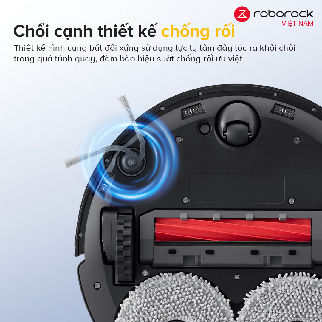 Robot hút bụi lau nhà Roborock QR 798 – Hàng Chính Hãng 2 Hệ thống chổi chống rối giúp duy trì hiệu suất vượt trội