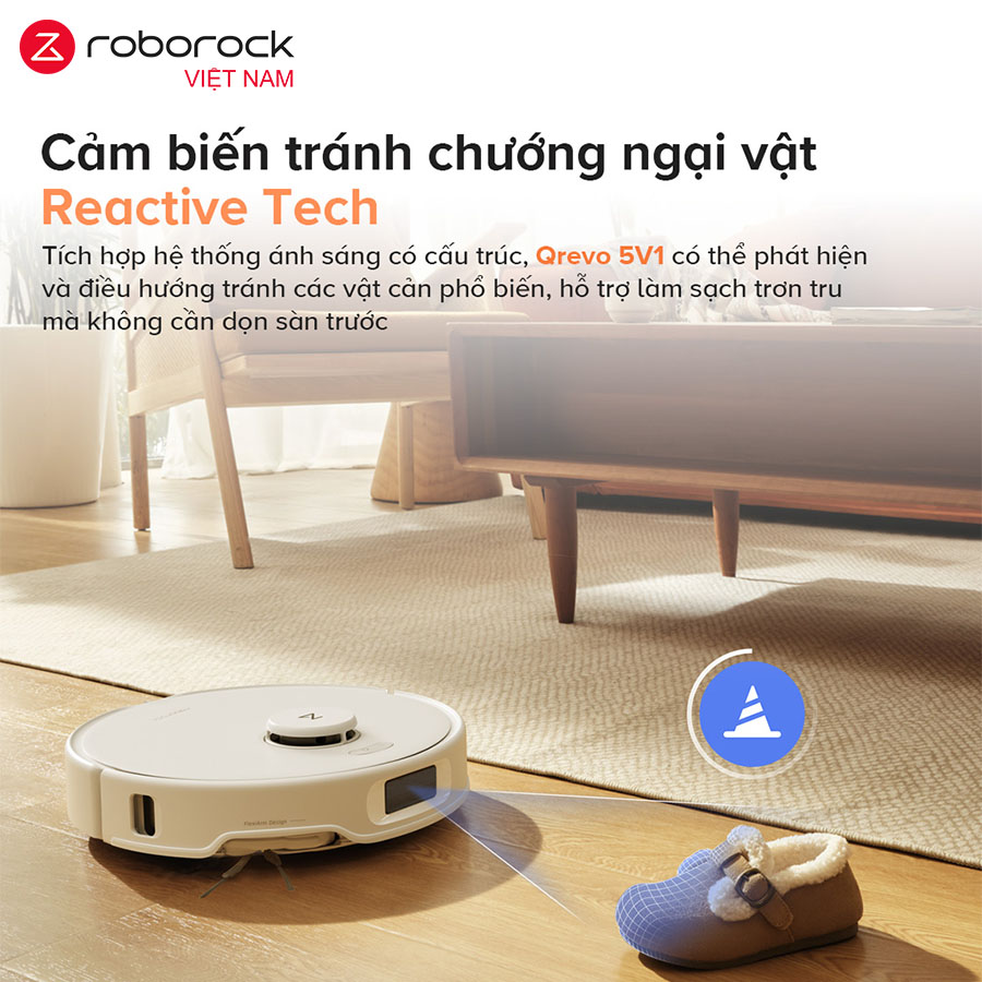 Robot hút bụi lau nhà Roborock Qrevo Edge 5V1 - Hàng Chính Hãng 11 Lực Hút HyperForce 18.500 Pa – Sạch Sâu Mọi Bề Mặt