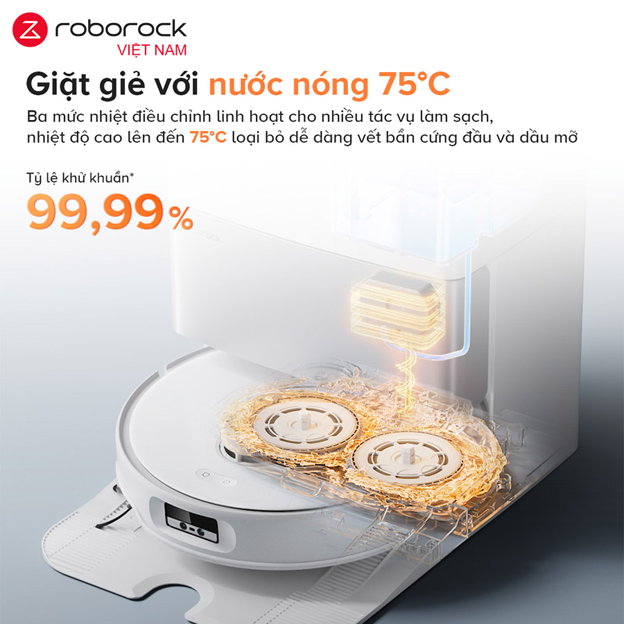 Robot hút bụi lau nhà Roborock Qrevo Edge 5V1 - Hàng Chính Hãng 8 Lực Hút HyperForce 18.500 Pa – Sạch Sâu Mọi Bề Mặt