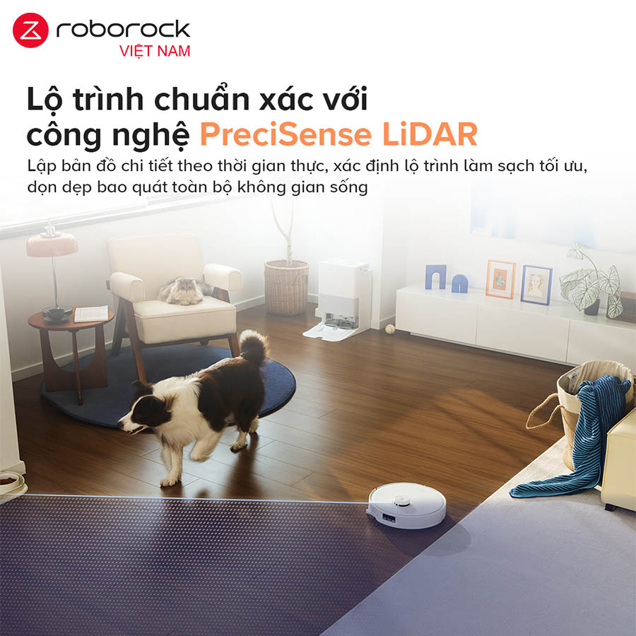 Robot hút bụi lau nhà Roborock Qrevo Edge 5V1 - Hàng Chính Hãng 10 Lực Hút HyperForce 18.500 Pa – Sạch Sâu Mọi Bề Mặt