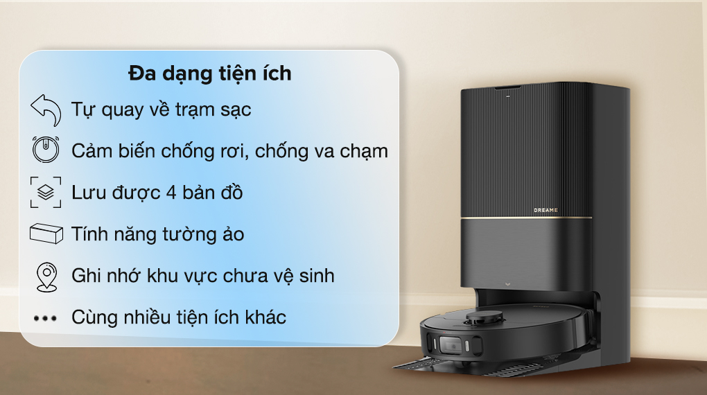 Robot hút bụi lau nhà Dreame X30 Ultra - Tiện ích Robot hút bụi lau nhà Dreame X30 Ultra - Tiện ích