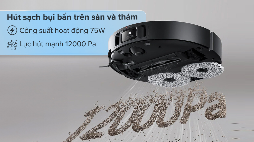 Robot hút bụi lau nhà Dreame X40 Ultra - Công suất và lực hút Robot hút bụi lau nhà Dreame X40 Ultra - Công suất và lực hút