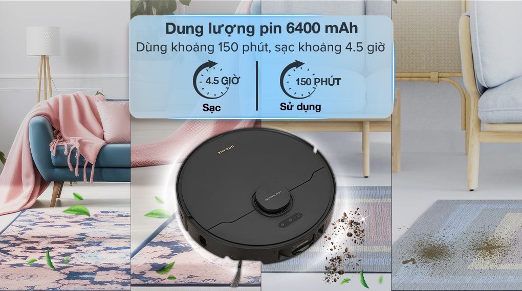 Robot hút bụi lau nhà Dreame X40 Ultra - Dung lượng pin Robot hút bụi lau nhà Dreame X40 Ultra - Dung lượng pin