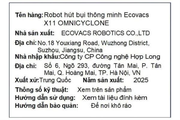 Robot hút bụi lau nhà Ecovacs X11 OMNICYCLONE - Ảnh 6