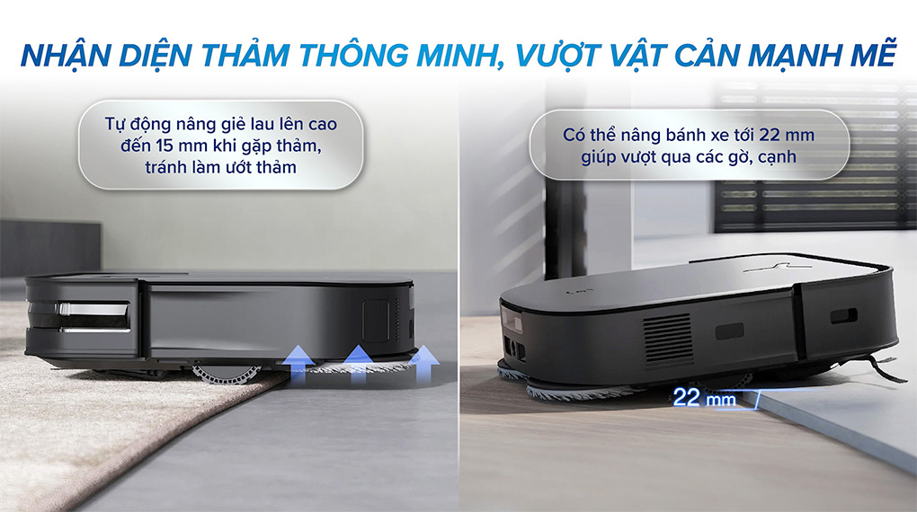 Tự động nâng giẻ lau - Robot hút bụi lau nhà Ecovacs X2 Combo Tự động nâng giẻ lau - Robot hút bụi lau nhà Ecovacs X2 Combo