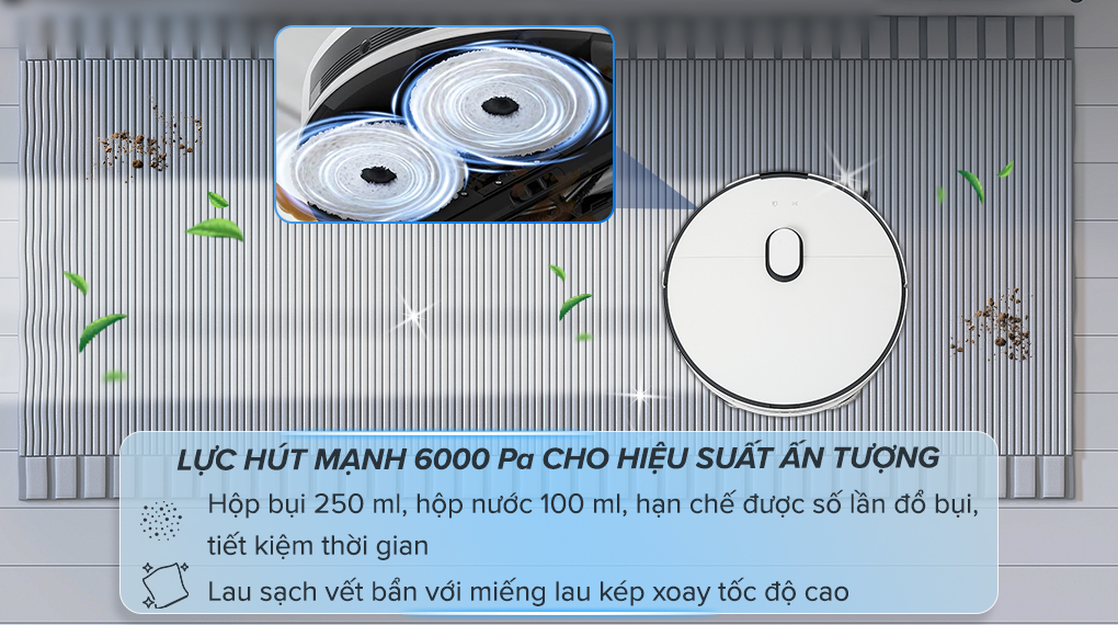 Robot hút bụi lau nhà Samsung VR7MD96514G/SV - Tiện ích Robot hút bụi lau nhà Samsung VR7MD96514G/SV - Tiện ích