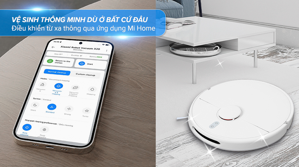 Điều khiển từ xa - Robot hút bụi lau nhà Xiaomi X20 Điều khiển từ xa - Robot hút bụi lau nhà Xiaomi X20