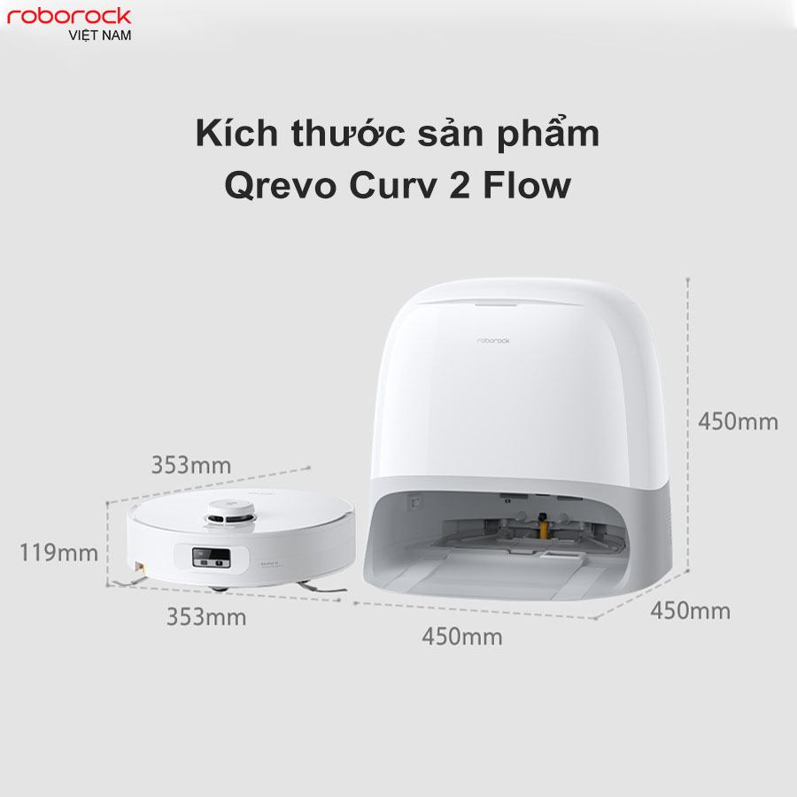 Robot hút bụi lau nhà Roborock Qrevo Curv 2 Flow - Hàng Chính Hãng 13 Roborock Curv 2 Flow